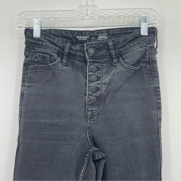 Old Navy Extra High-Rise Rockstar Super Skinny Jeans – Black – Size 4 - Picture 2 of 11